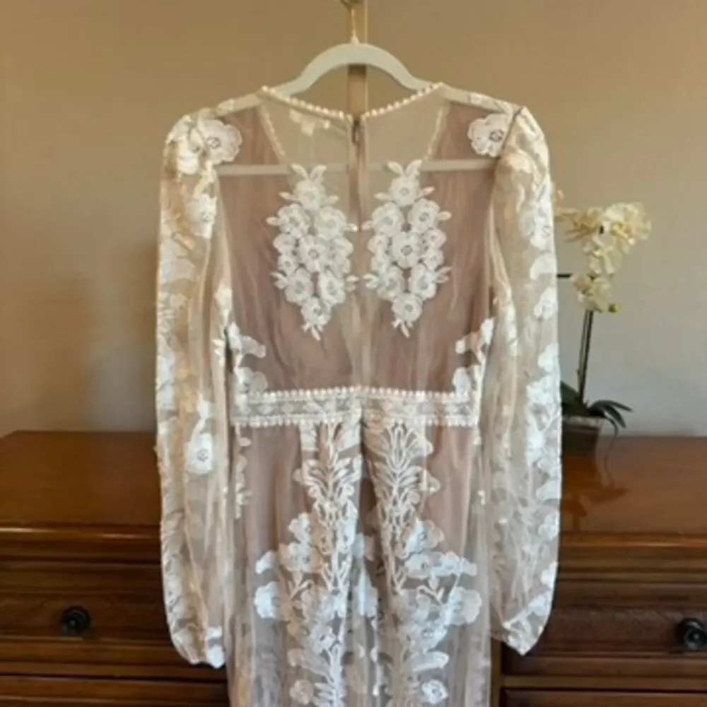 Free People x For Love & Lemons Temecula Jumpsuit NWT M Ivory $398 - Picture 5 of 9